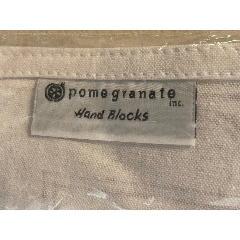 Pomegranate‎ Placemats Set Of 4 New Hand Blocked Print Cotton Padma Brown Boho